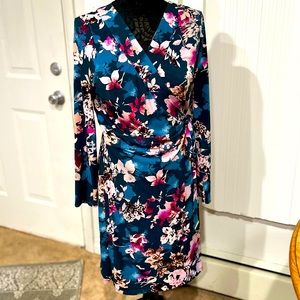 Thalia Sodi Floral Wrap Dress, Size L